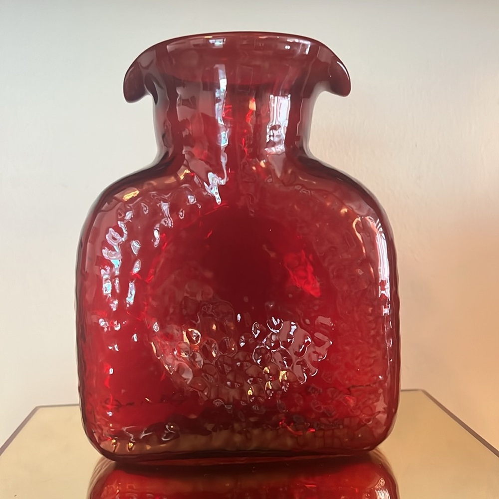 Blenko ruby red water pitcher